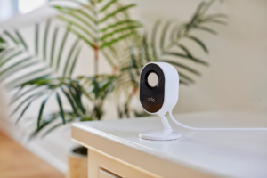 Arlo Essential Indoor Camera, a sleek inside camera for home with 1080p HD video and privacy shutter